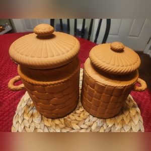 Canister Set Sigma Tastesetter Terracota & Ceramic Jar & Lid Japan